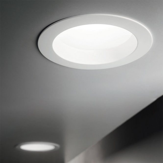 The Italian Collection Basic Wide Recessed Ceiling Light In Matt White
