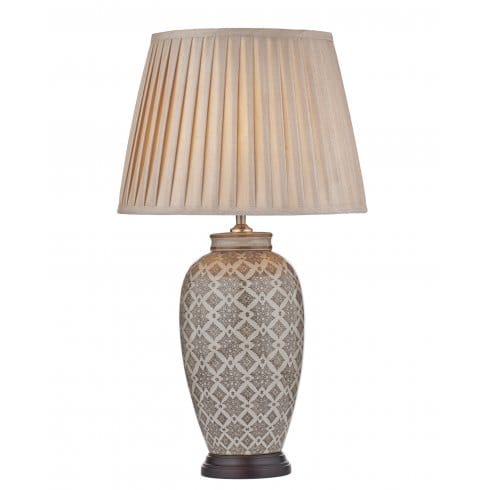 Traditional bedside lamp - Dar Lighting Dar Louise Single Light Table Lamp Base Only In Caramel Finish