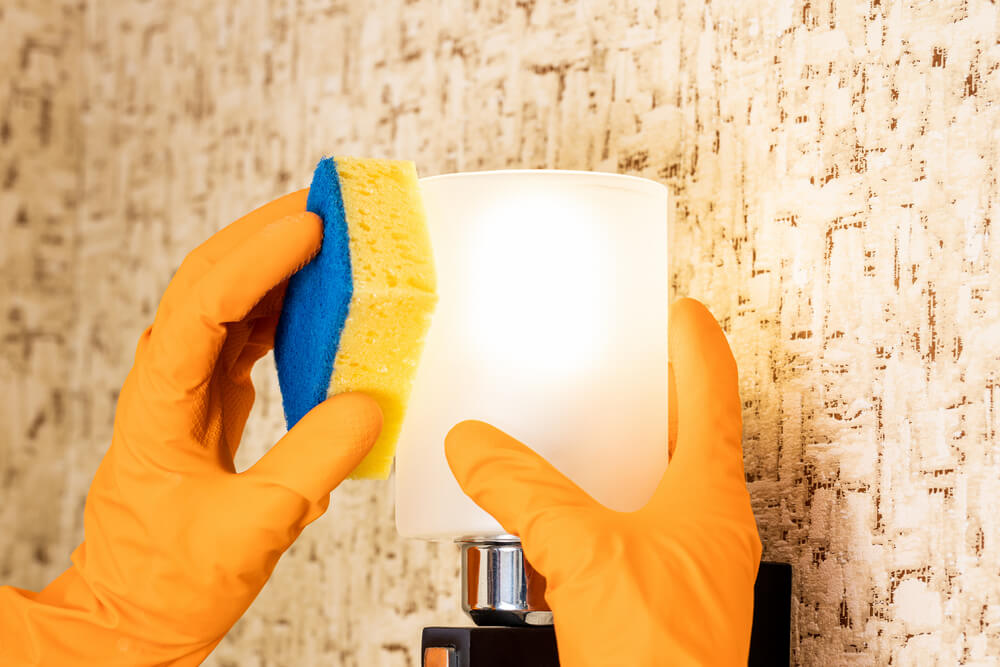 How to clean glass wall lights
