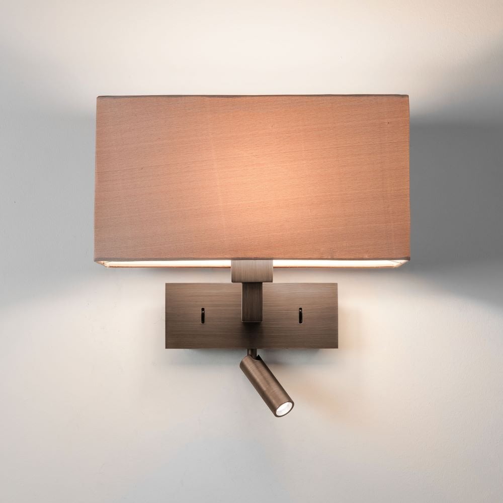 Astro Park Lane Reader LED Dual Light Switched Wall Fitting Only In Bronze Finish