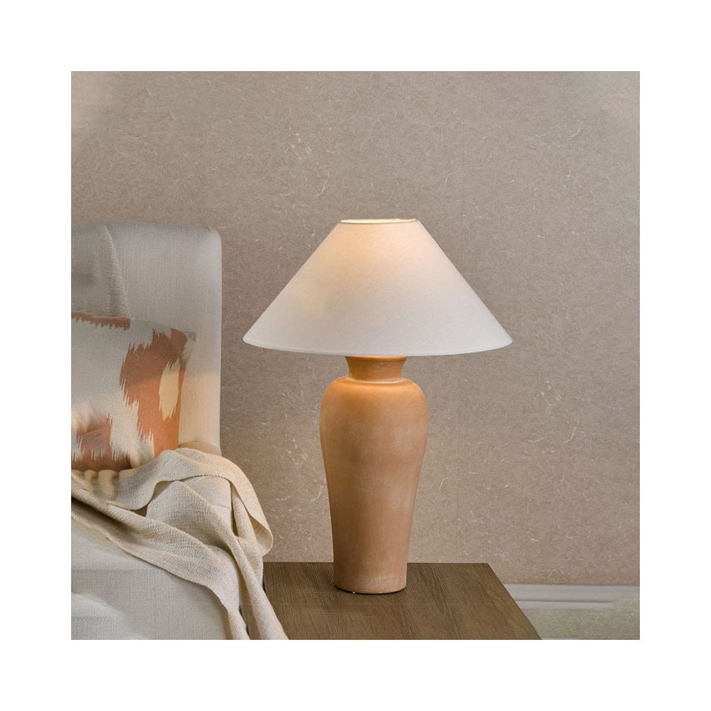 Dar Lighting Sasha Single Light Ceramic Table Lamp Base Only In Terracotta Finish
