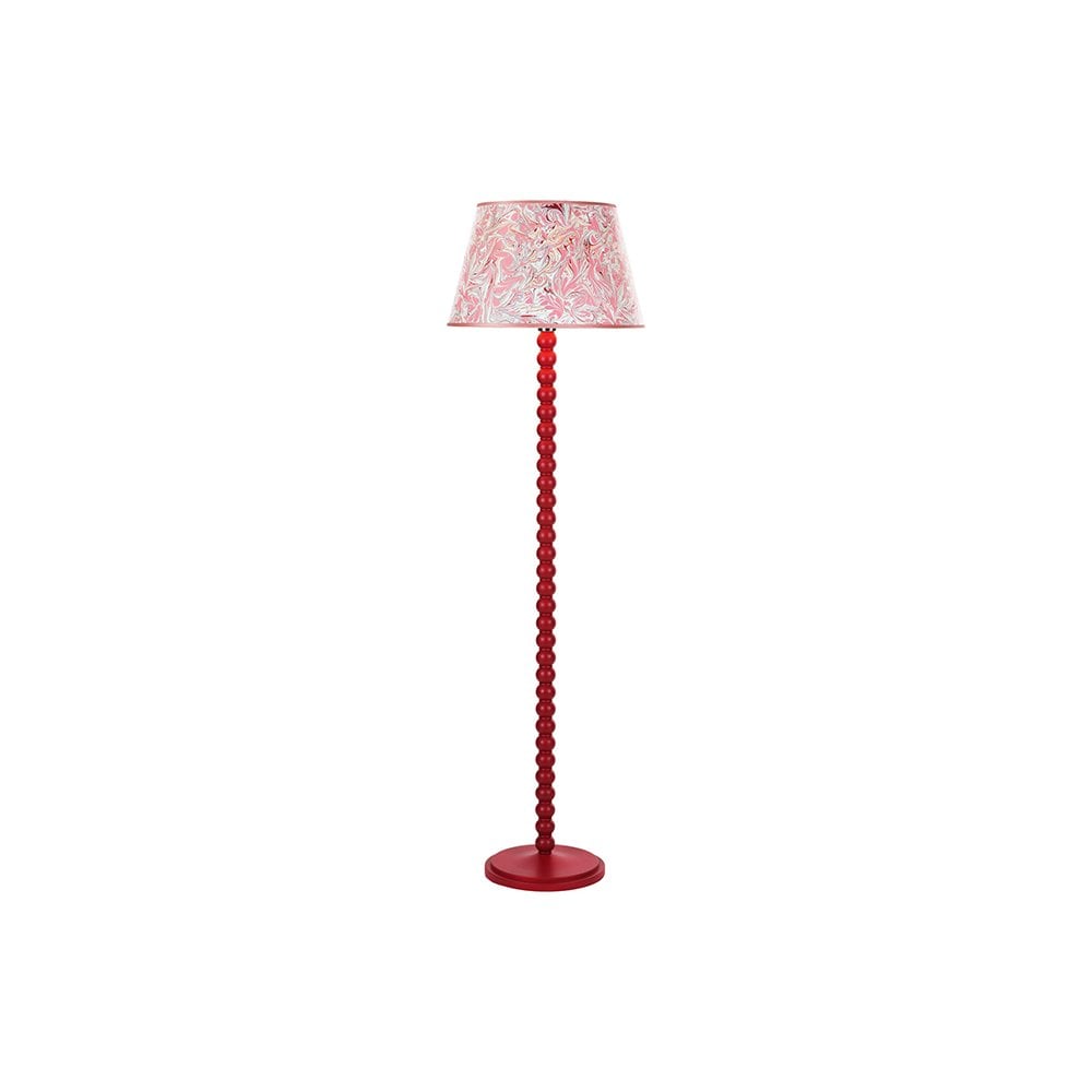 Dar Lighting Spool Floor Lamp Base Only In Gloss Red Finish