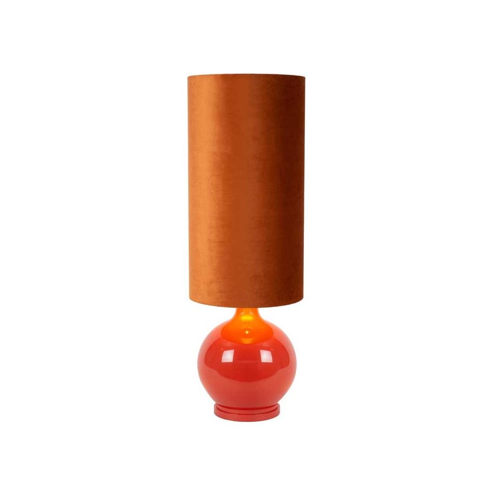 Lucide Esterad Single Light Floor Lamp In Orange Finish