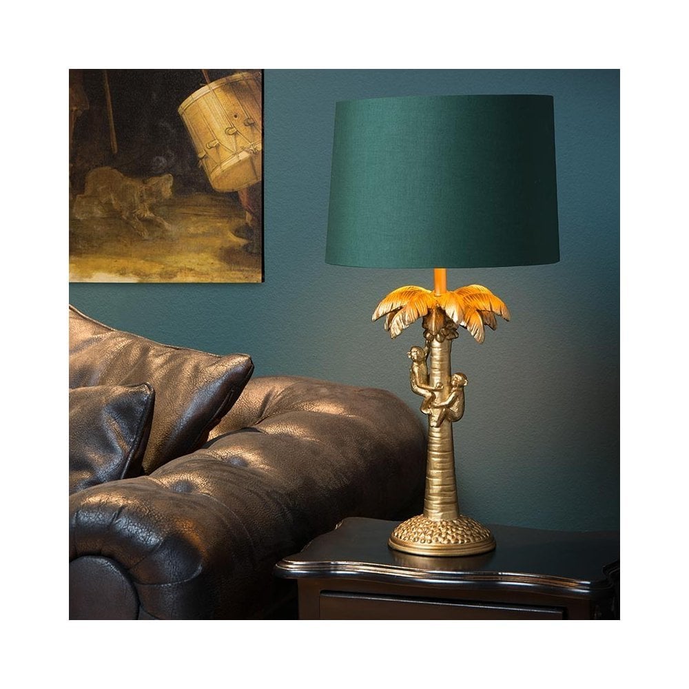 Lucide
Extravaganza Coconut Single Light Table Lamp in Gold Finish Complete with Green Shade
