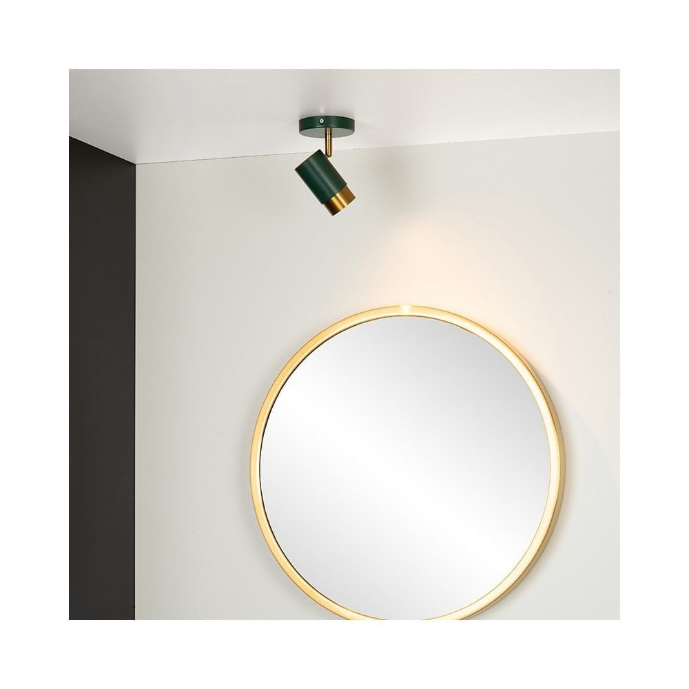 Lucide
Floris Single Wall Spotlight In Green And Brass Finish